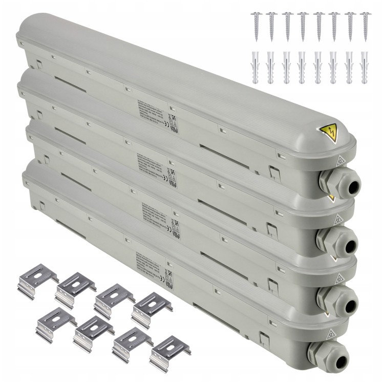 4x Oprawa Hermetyczna PILA 60cm 18W 4000K 2000lm IP65