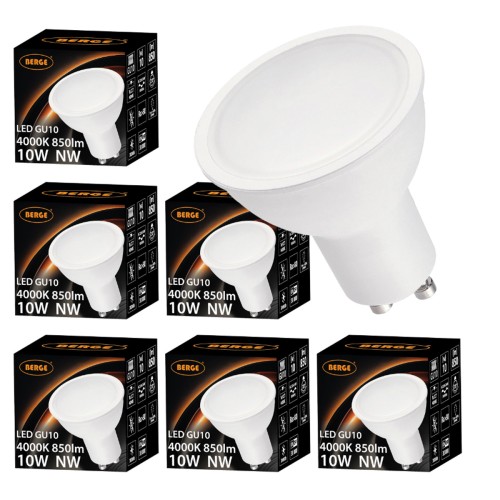 6x Żarówka LED GU10 10W Premium WYDAJNA Energooszczędna LEDOWA Berge