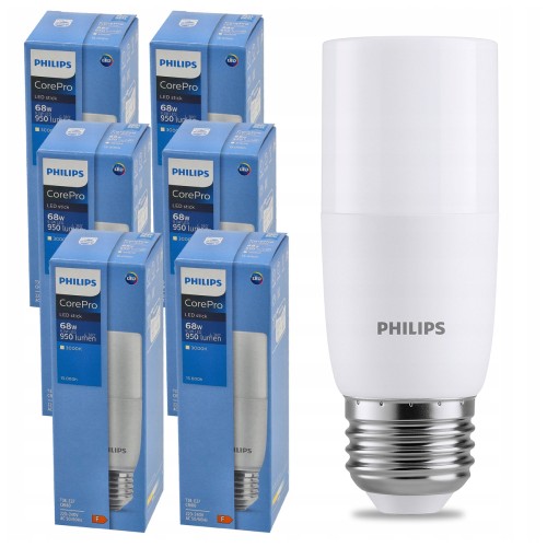 ZESTAW 6 sztuk. Żarówka LED E27 T38 9.5-68W 950lm CorePro 3000K