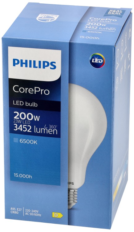 6x Żarówka LED E27 PHILIPS 23W = 200W 3452lm Barwa 6500k Premium Zestaw A95