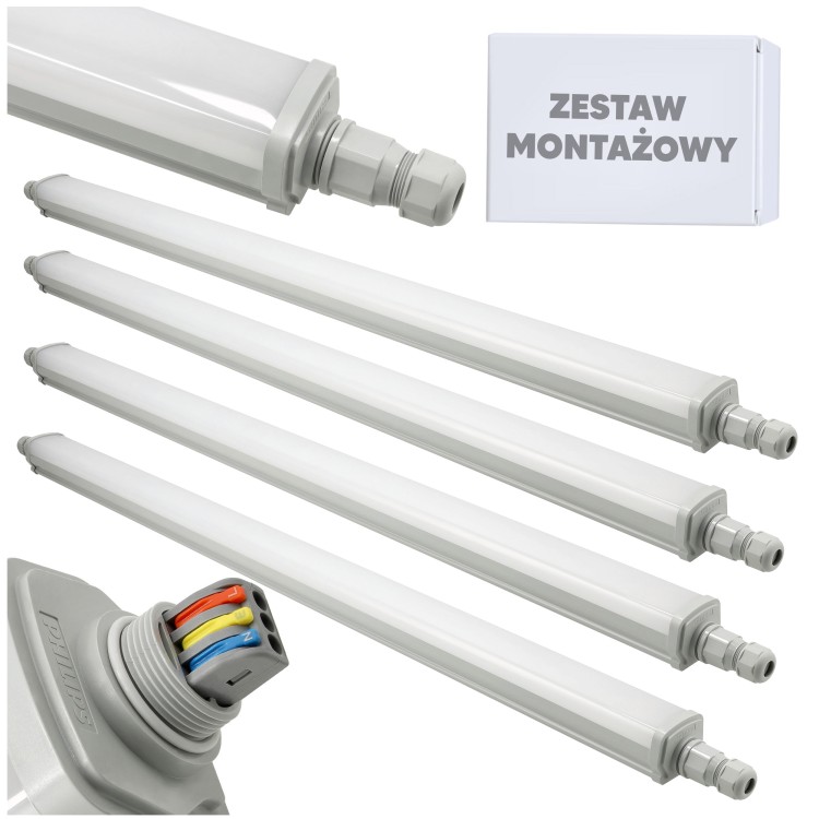 10x Oprawa Hermetyczna 125cm 30W 4000K 3600lm