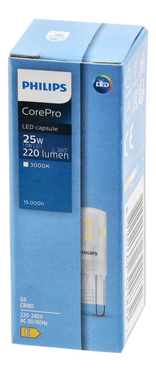 10x Żarówka LED G9 PHILIPS 1,9W 25W 220lm Barwa Ciepła 3000k Zestaw Żarówek