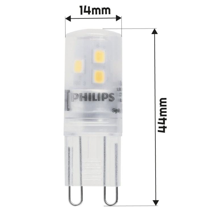 10x Żarówka LED G9 PHILIPS 1,9W 25W 220lm Barwa Ciepła 3000k Zestaw Żarówek