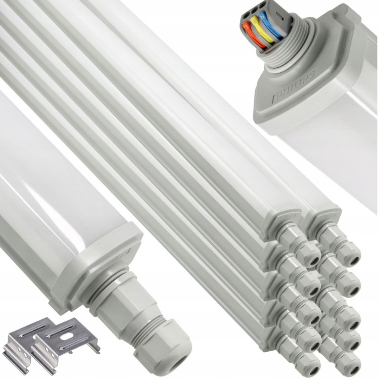 10x Oprawa Hermetyczna 125cm 30W 4000K 3600lm