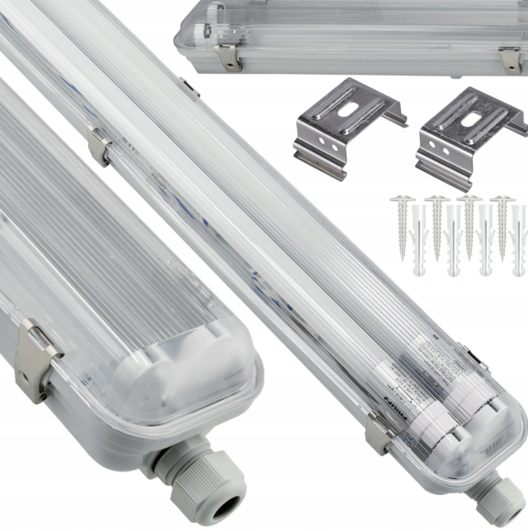 Zestaw Philips Lampa Sufitowa Hermetyczna LED 8x 150cm + 16x Świetlówki 46W 4000K