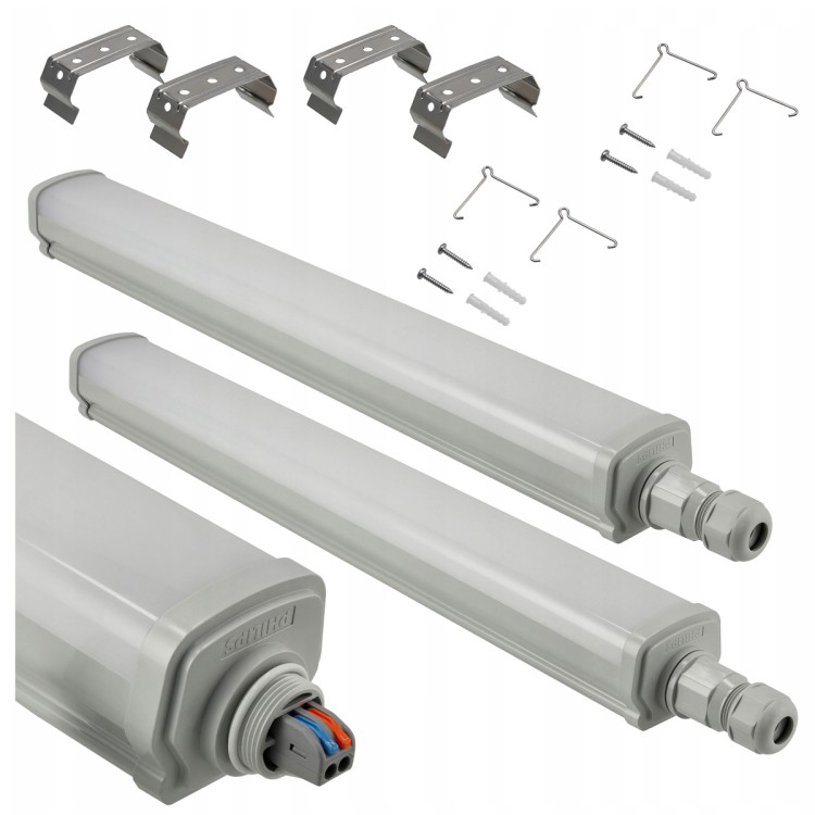 2x Oprawa Hermetyczna 60cm 15W 4000K 1800lm