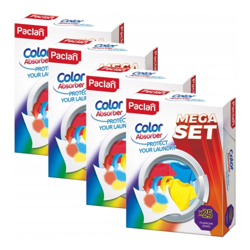 Chusteczki Do Prania Wyłapujące Kolor Z Ochrona Koloru 25 sztuk PACLAN 4x