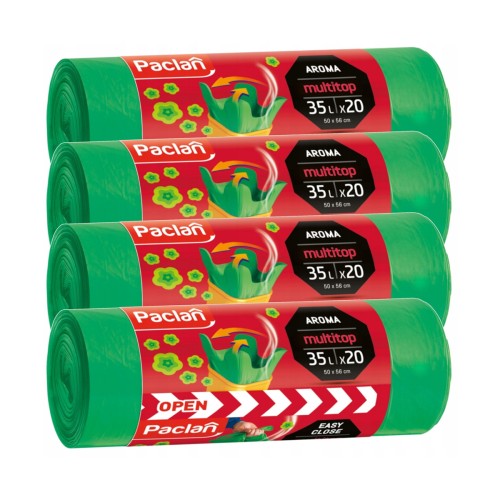 Worki na Śmieci Uniwersalne Zapachowe 35l 20 sztuk Paclan Multitop 4x