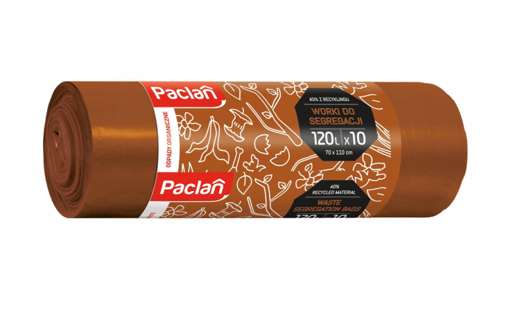 4x Worki Na Śmieci 120L 10szt Brązowy Do Segregacji Biodegradowalne PACLAN
