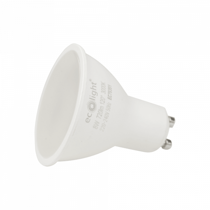 Żarówka LED GU10 8W WW Barwa Ciepła 3000K 720lm Energooszczędna SMD 2835