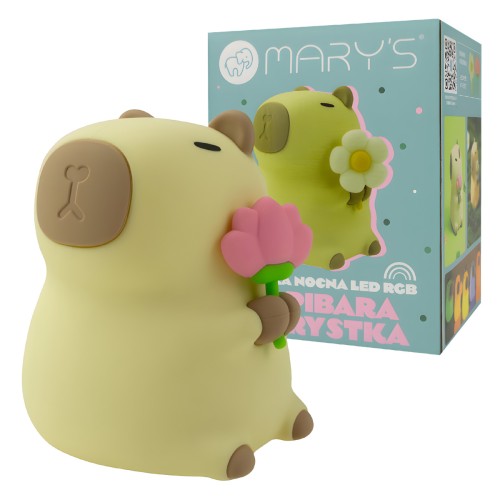 Lampka Nocna LED Bezprzewodowa Kapibara Florystka RGB + Biała Ciepła USB