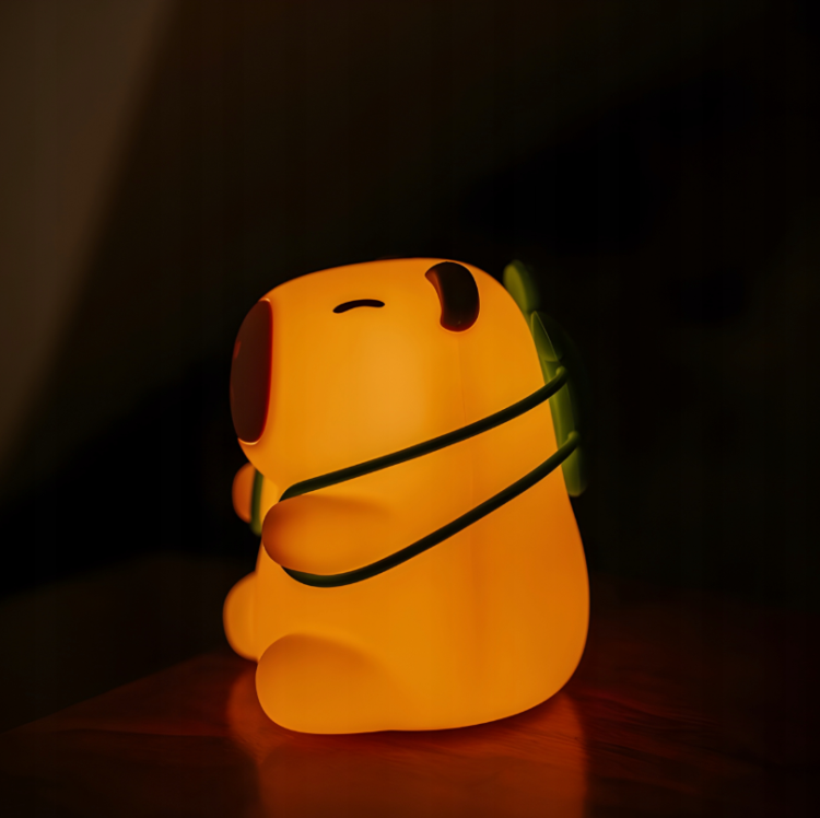 Lampka Nocna LED RGB Bezprzewodowa Akumulatorowa Dla Dzieci Kapibara 3000K