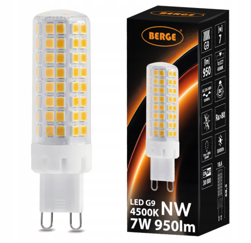 10x Żarówka LED G9 7W 950lm Barwa Neutralna 4500K Dzienna Do Lamp MOCNA