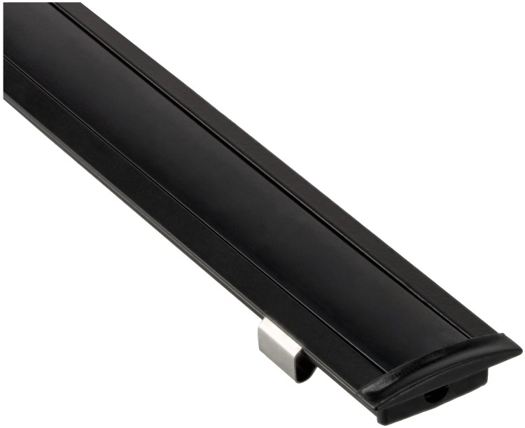 PROFIL Aluminiowy Do Taśma LED Czarny Wpuszczany Klosz Czarny 2M Zestaw