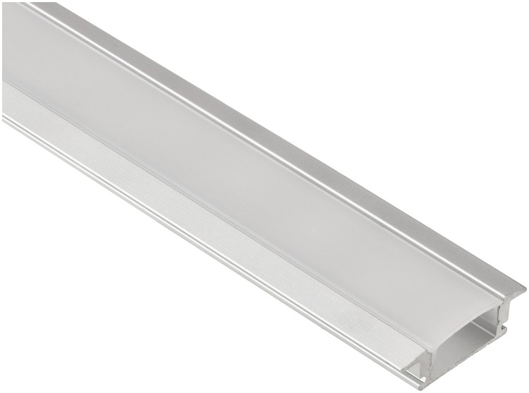 PROFIL Aluminiowy Do Taśma LED Anodowany Wpuszczany Klosz Mleczny 2M Zestaw