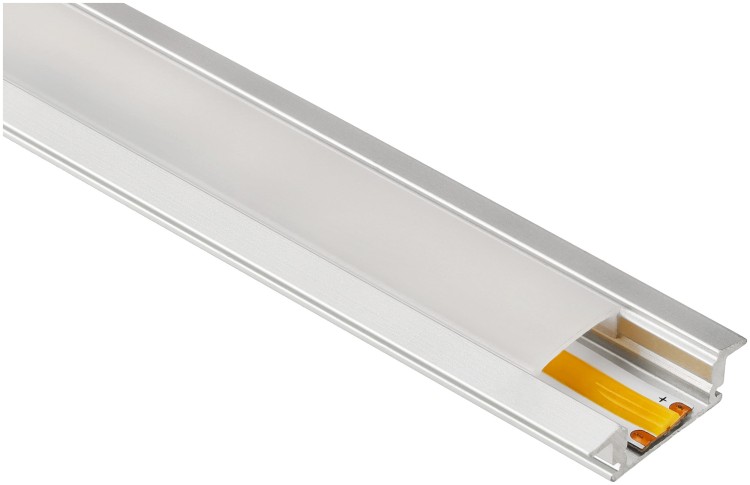 PROFIL Aluminiowy Do Taśma LED Anodowany Wpuszczany Klosz Mleczny 2M Zestaw