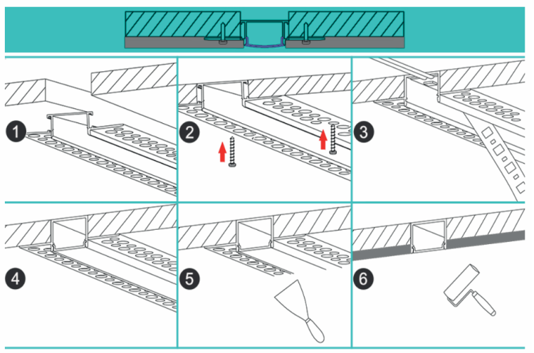 Klosz Do Profil LED GK Regips Gips Mleczny 10m Maskownica Szeroka 22mm