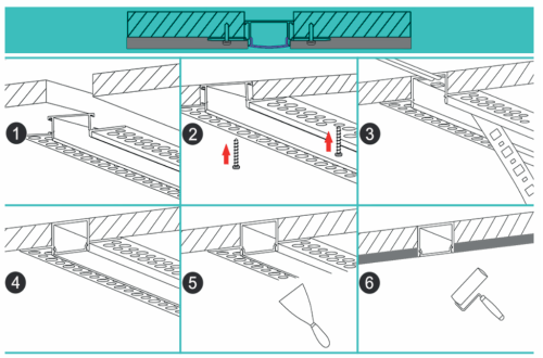 PROFIL Aluminiowy LED 2m Anodowany Szeroki Do Płyt GK XL Kartongips 22mm