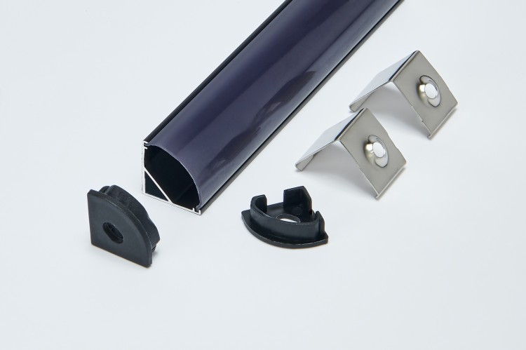 PROFIL Aluminiowy DO TAŚMY LED 8 i 10mm Narożny Kątowy CZARNY 2m Zestaw