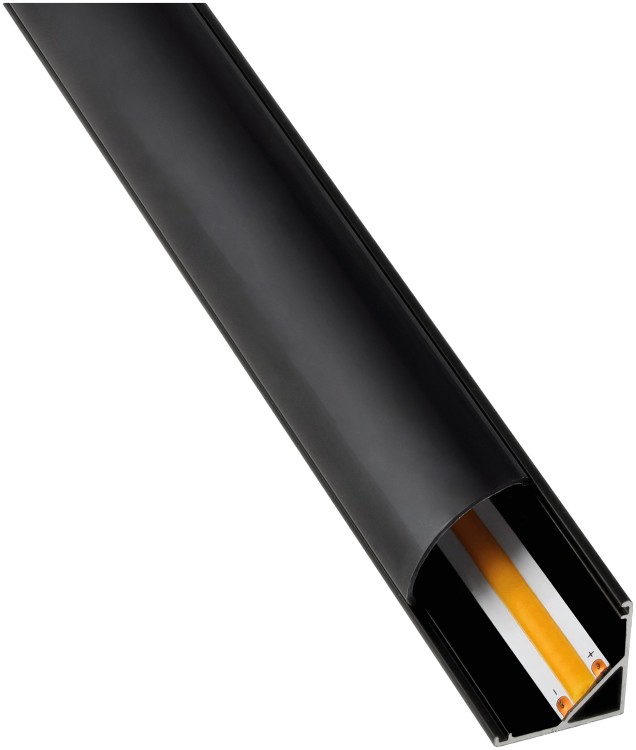 PROFIL Aluminiowy DO TAŚMY LED 8 i 10mm Narożny Kątowy CZARNY 2m Zestaw