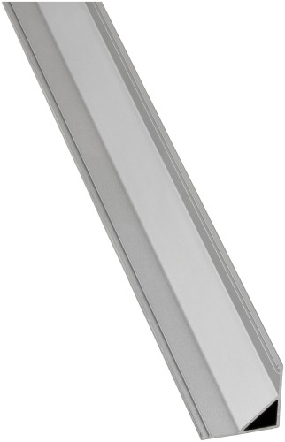 PROFIL ALUMINIOWY DO TAŚMY LED Srebrny Narożny Kątowy 2m + Klosz Mleczny