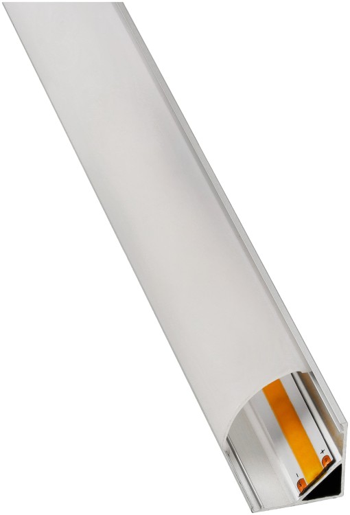 PROFIL ALUMINIOWY DO TAŚMY LED Srebrny Narożny Kątowy 2m + Klosz Mleczny