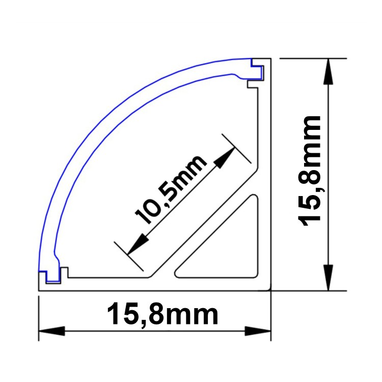 PROFIL ALUMINIOWY DO TAŚMY LED Srebrny Narożny Kątowy 2m + Klosz Mleczny