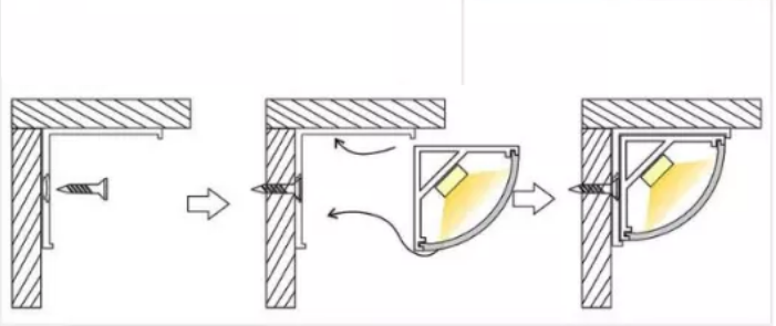 PROFIL ALUMINIOWY DO TAŚMY LED Srebrny Narożny Kątowy 2m + Klosz Mleczny