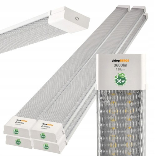 4x Lampa Oświetleniowa Natynkowa LED 36W 120cm Oprawa Natynkowa Mocna 4000K