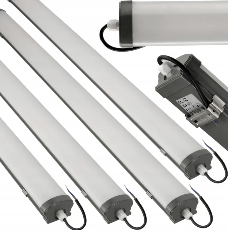 8x Oprawa Hermetyczna LED 60W 6600lm 120cm Do Warsztatu Garażu 230V 4500K