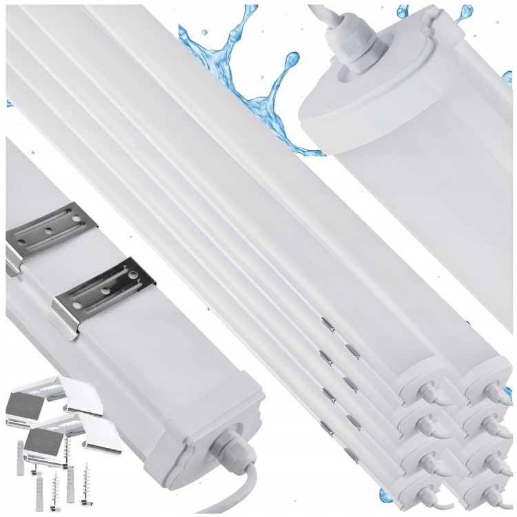 8x Lampa LED Do Warsztatu 70W 150CM 7000lm 230V Hermetyczna Wysoka Jakość