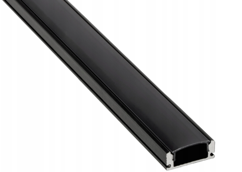 Profil LED Aluminiowy Do Taśma Natynkowy Wpuszczany Klosz Czarny 2M Zestaw