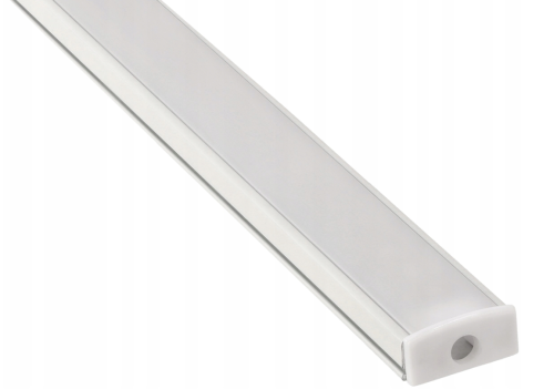 PROFIL LED Aluminiowy Biały +Klosz Mleczny 2m Wpuszczany / Natynkowy ZESTAW