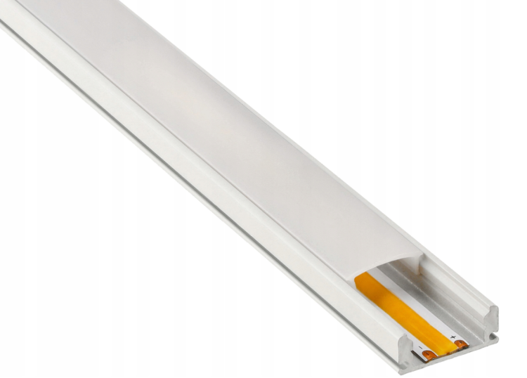 PROFIL LED Aluminiowy Biały +Klosz Mleczny 2m Wpuszczany / Natynkowy ZESTAW