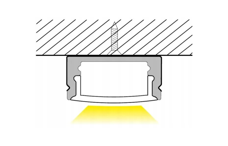 PROFIL LED Aluminiowy Biały +Klosz Mleczny 2m Wpuszczany / Natynkowy ZESTAW