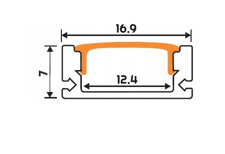 PROFIL LED Aluminiowy Biały +Klosz Mleczny 2m Wpuszczany / Natynkowy ZESTAW