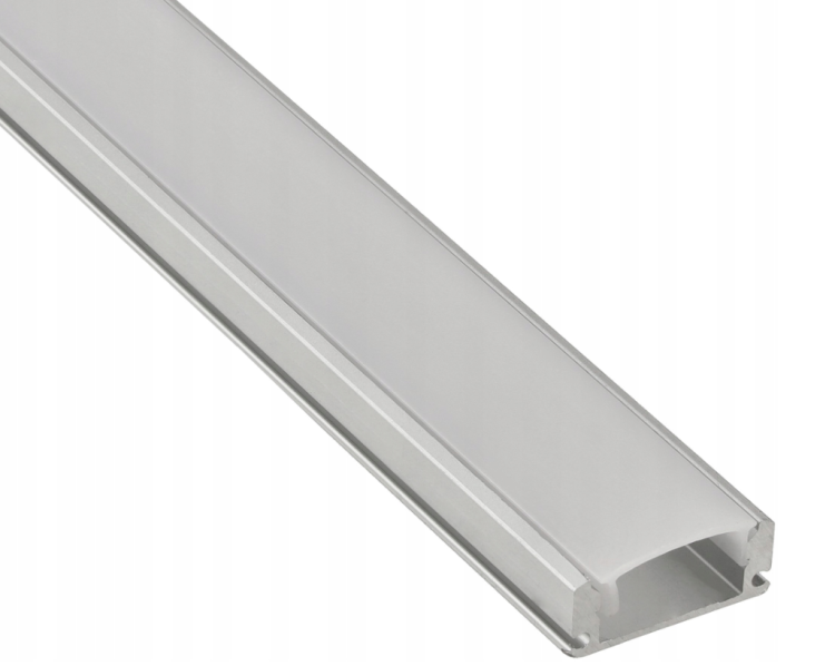 Profil LED Aluminiowy Do Taśma Natynkowy Wpuszczany Klosz Mleczny 2M Zestaw