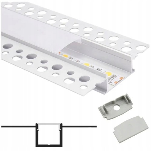 PROFIL Aluminiowy LED 2m Anodowany Szeroki Do Płyt GK XL Kartongips 22mm