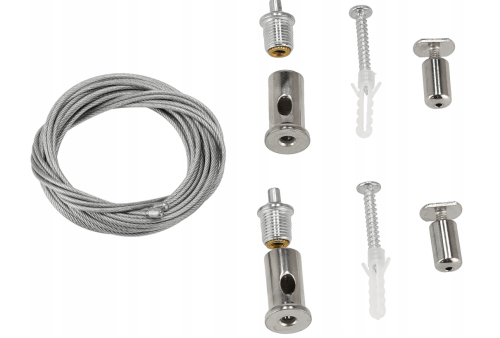 Linki Montażowe Zawiesie Lina Do Profili LED 2 sztuki 2m Regulowane Stalowe