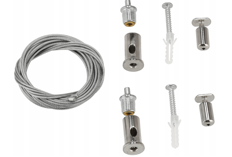 Linki Montażowe Zawiesie Lina Do Profili LED 2 sztuki 2m Regulowane Stalowe