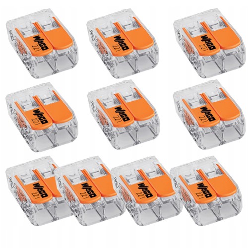 10X WAGO Szybkozłączka Złączka Instalacyjna 2x0,2-4mm2 Elektryczna ZESTAW