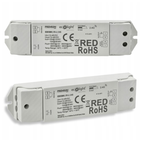 Sterownik Ściemniacz Do Taśmy LED RF MONO 12V 24V 15A Kontroler Na Fale