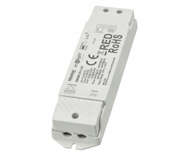 Sterownik Ściemniacz Do Taśmy LED RF MONO 12V 24V 15A Kontroler Na Fale