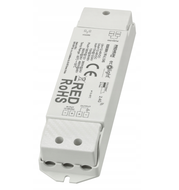 Sterownik Ściemniacz Do Taśmy LED RF MONO 12V 24V 15A Kontroler Na Fale