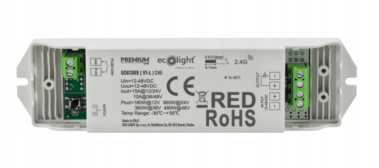 Sterownik Ściemniacz Do Taśmy LED RF MONO 12V 24V 15A Kontroler Na Fale