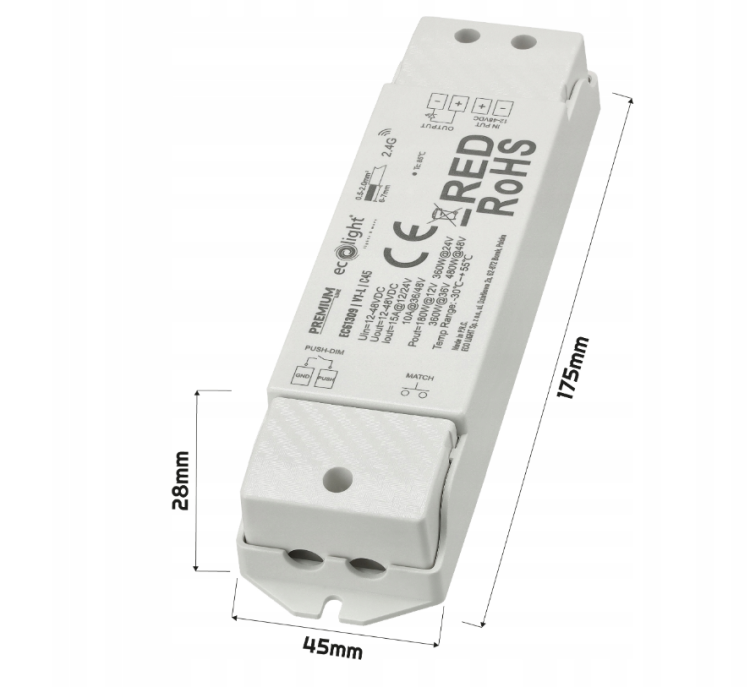 Sterownik Ściemniacz Do Taśmy LED RF MONO 12V 24V 15A Kontroler Na Fale