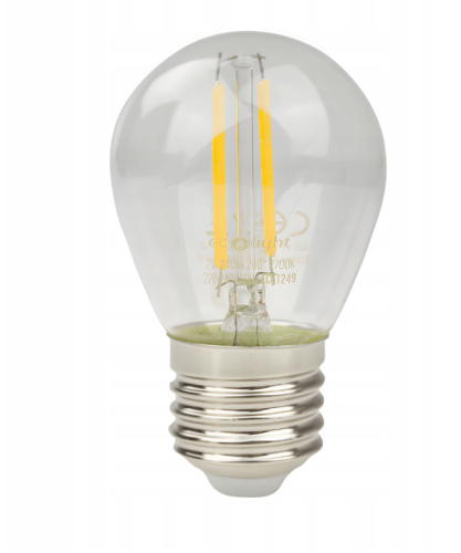 Żarówka LED E27 FILAMENT 2W 240lm 2700K Barwa Ciepła G45 Do Girland 280°