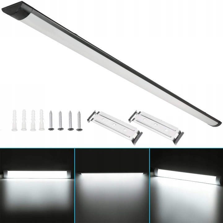 2x Lampa LED Do Garażu Warsztatu Sufitowa Natynkowa Czarna 120cm 36W 4500K