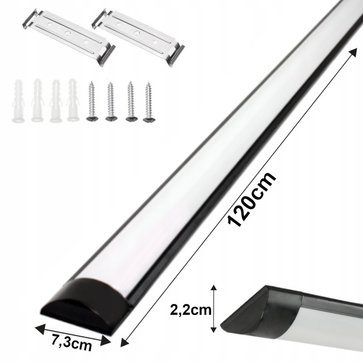 2x Lampa LED Do Garażu Warsztatu Sufitowa Natynkowa Czarna 120cm 36W 4500K