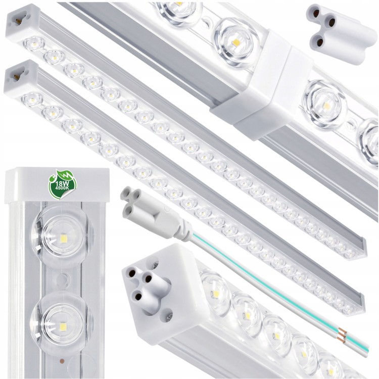 2x Panel LED Lampa Oprawa Do Garażu Warsztatu 60cm 18W 1800lm 4000K Mocna